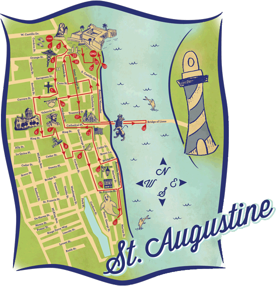 St Augustine Map Downtown St. Augustine